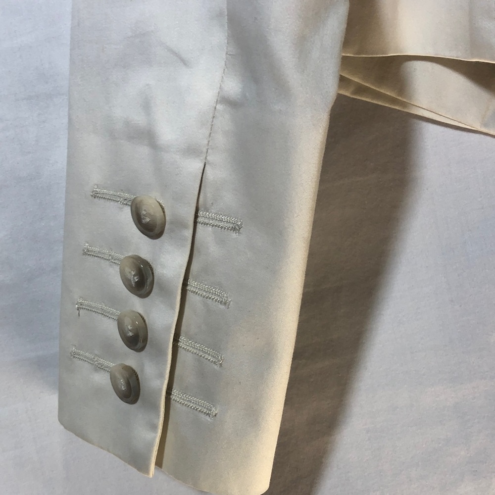 PAUW White Women’s Military-Inspired Double-Breasted Blazer, Size 1 - Picture 4 of 8